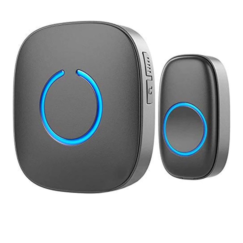 Gray Wireless Doorbell with Blue LED